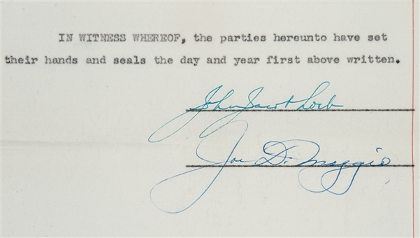 1949 Joe DiMaggio Signed Contract (PSA/DNA)